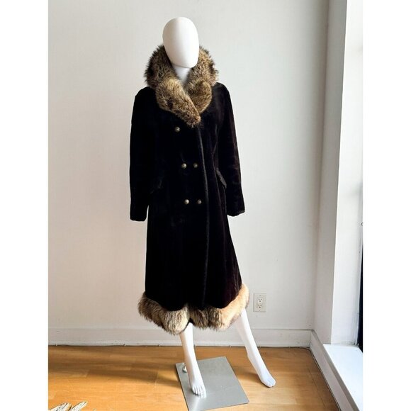 Vintage Neseal Nestles Orlon Faux Fur Real Rocoon Collar Penny Lane Coat M - Picture 1 of 9